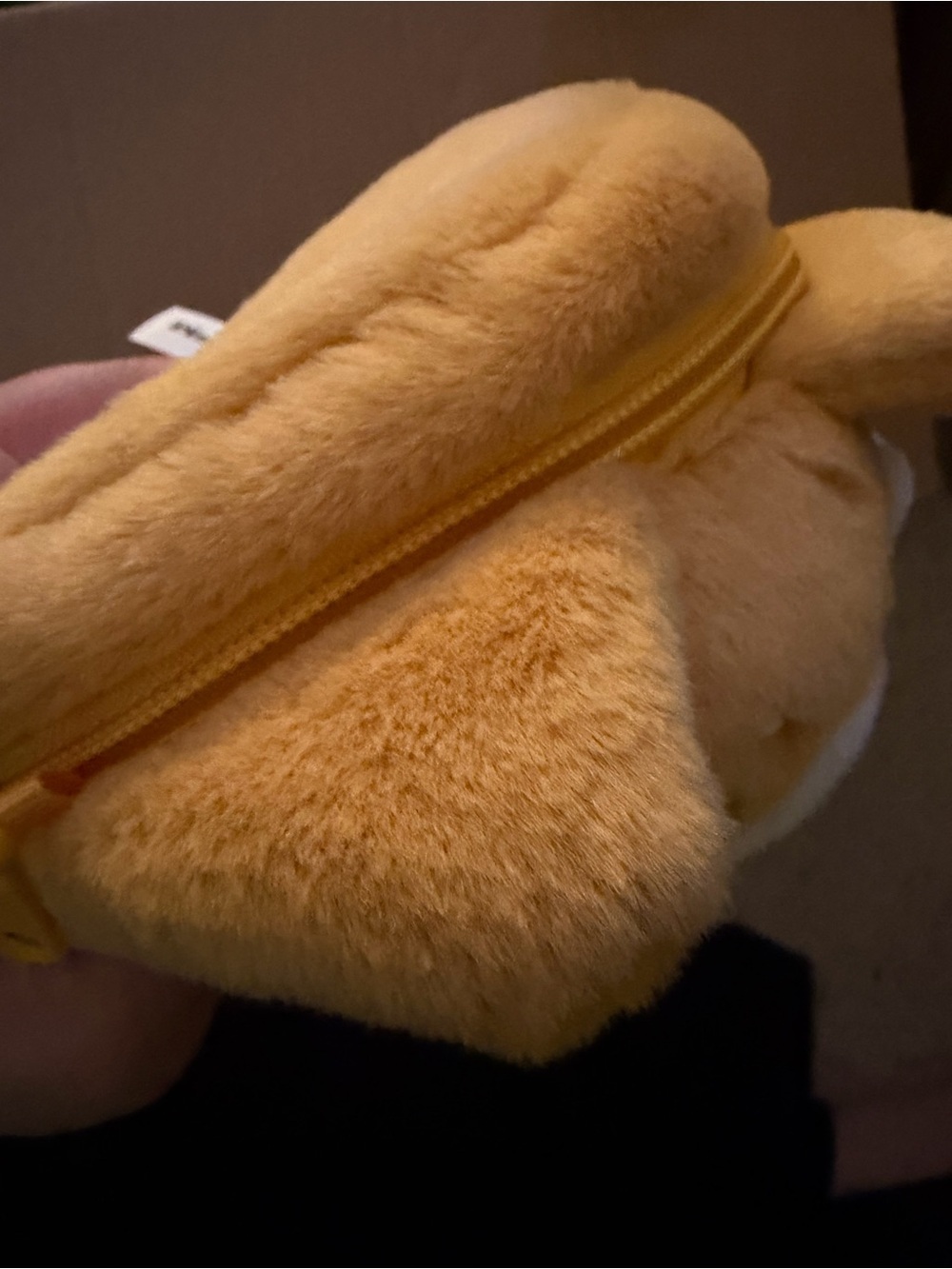 Plush Travel Pouch - Cream and Tan Cute Character Hood - Picture 2 of 2